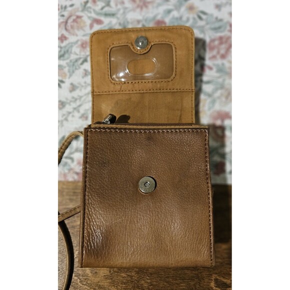 Fossil Brown Leather Crossbody Wallet Clutch Soft Glove Tanned Leather Vintage - Picture 12 of 16